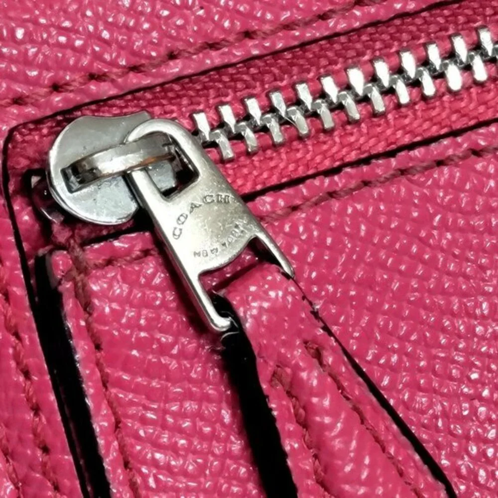 Coach Crossgrain Leather Small Wallet Pink